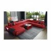 SOFA DREAMS XXL Wohnlandschaft Leder Rimini Rot-schwarz