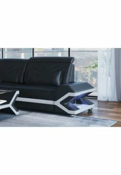 SOFA DREAMS Ecksofa Leder Napoli Schwarz-weiß -Wohn-esszimmer Verkäufe unnamed file 678