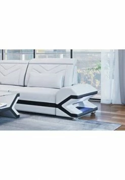 SOFA DREAMS Ecksofa Leder Napoli Weiß-schwarz -Wohn-esszimmer Verkäufe unnamed file 685