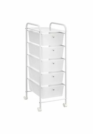 IDIMEX Rollcontainer Mit 5 Schubladen, Weiß GINA Gesamt: Breite 33cm, Höhe 94cm, Tiefe 39cm 2 IDIMEX Rollcontainer Mit 5 Schubladen, Weiß GINA Gesamt: Breite 33cm, Höhe 94cm, Tiefe 39cm – Bild 2