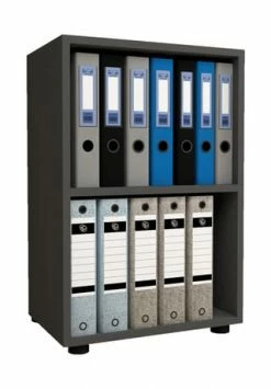 VCM. - My Office Holz Büro Stand Regal Bücher Ordner Aktenregal Ordnerregal Bücherregal Ulas 2f Gesamt: Breite 49cm, Höhe 74cm, Tiefe 32cm