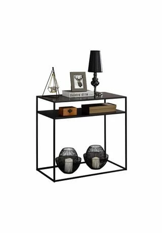 IDIMEX Konsolentisch Mit 2 Ablagen GONZALO Schwarz 1 IDIMEX Konsolentisch Mit 2 Ablagen GONZALO Schwarz