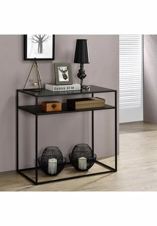 IDIMEX Konsolentisch Mit 2 Ablagen GONZALO Schwarz 2 IDIMEX Konsolentisch Mit 2 Ablagen GONZALO Schwarz – Bild 2