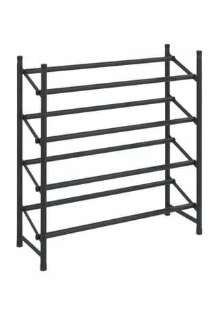 WENKO® Schuhregal "Hero", 4 Fächer, Anti-Rutsch, Ausziehbar Schwarz 1 WENKO® Schuhregal "Hero", 4 Fächer, Anti-Rutsch, Ausziehbar Schwarz