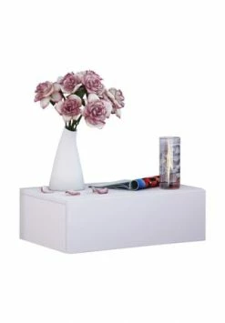 VCM. - My Home Holz Dielenmöbel Flurregal Dekoregal Wandboard Wandregal Wandschublade Blado-1 Weiß