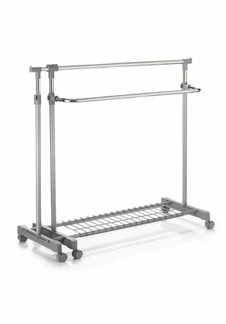 IDIMEX Garderobenständer Auf Rollen, Verstellbar LONDON Grau, Chrom 4 IDIMEX Garderobenständer Auf Rollen, Verstellbar LONDON Grau, Chrom – Bild 4