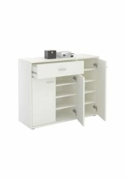 CARO-Möbel Schuhschrank 1 Schublade, 3 Türen DEUSTO Weiß