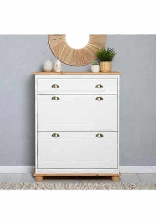 IDIMEX Schuhkipper In Weiß/braun, 2 Klappen COLMAR Weiß/ Braun 2 IDIMEX Schuhkipper In Weiß/braun, 2 Klappen COLMAR Weiß/ Braun – Bild 2