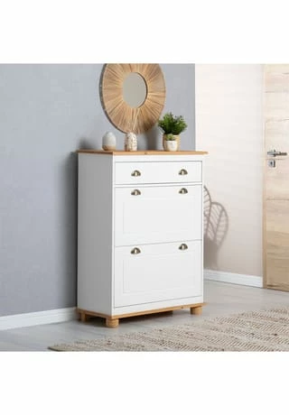 IDIMEX Schuhkipper In Weiß/braun, 2 Klappen COLMAR Weiß/ Braun 5 IDIMEX Schuhkipper In Weiß/braun, 2 Klappen COLMAR Weiß/ Braun – Bild 5