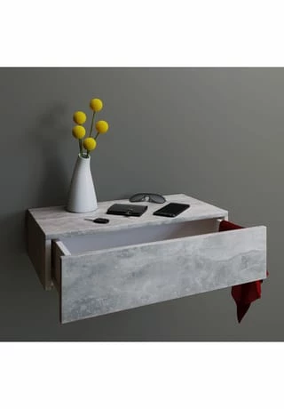 VCM. - My Home Holz Dielenmöbel Flur Dekoregal Wandboard Wandregal Wandschublade Blado Maxi Beton-Optik 2 VCM. - My Home Holz Dielenmöbel Flur Dekoregal Wandboard Wandregal Wandschublade Blado Maxi Beton-Optik – Bild 2