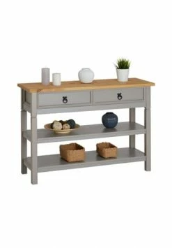 IDIMEX Konsole Mit 1 Schubladen Und 2 Ablageflächen TEQUILA Grau, Braun