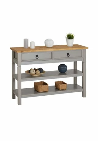 IDIMEX Konsole Mit 1 Schubladen Und 2 Ablageflächen TEQUILA Grau, Braun 1 IDIMEX Konsole Mit 1 Schubladen Und 2 Ablageflächen TEQUILA Grau, Braun