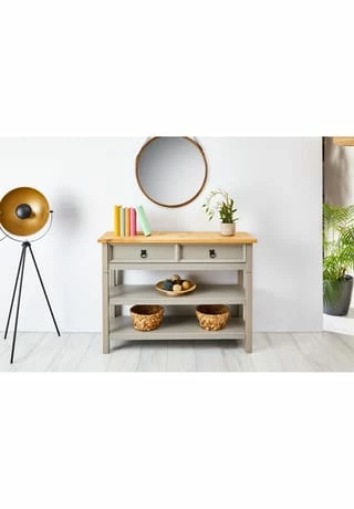 IDIMEX Konsole Mit 1 Schubladen Und 2 Ablageflächen TEQUILA Grau, Braun 2 IDIMEX Konsole Mit 1 Schubladen Und 2 Ablageflächen TEQUILA Grau, Braun – Bild 2