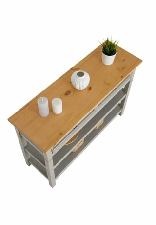 IDIMEX Konsole Mit 1 Schubladen Und 2 Ablageflächen TEQUILA Grau, Braun 4 IDIMEX Konsole Mit 1 Schubladen Und 2 Ablageflächen TEQUILA Grau, Braun – Bild 4