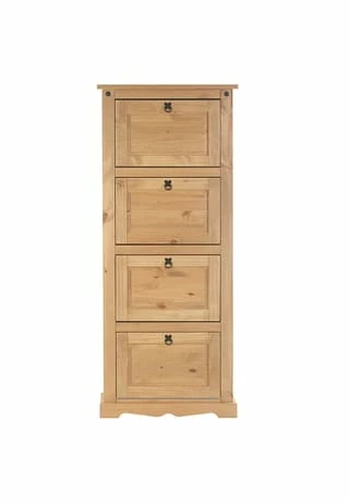 IDIMEX Schuhkipper Mit 4 Fächern, Kiefer Massiv, Mexico Möbel TEQUILA Natur 2 IDIMEX Schuhkipper Mit 4 Fächern, Kiefer Massiv, Mexico Möbel TEQUILA Natur – Bild 2