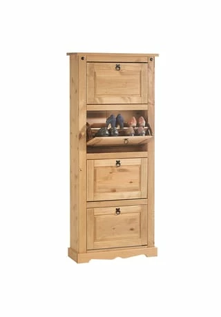 IDIMEX Schuhkipper Mit 4 Fächern, Kiefer Massiv, Mexico Möbel TEQUILA Natur 3 IDIMEX Schuhkipper Mit 4 Fächern, Kiefer Massiv, Mexico Möbel TEQUILA Natur – Bild 3