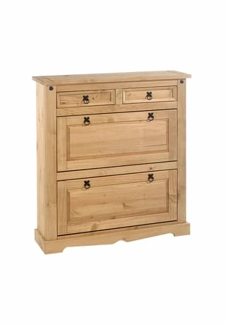 IDIMEX Schuhkipper Mit 2 Schubladen, Mexico Möbel TEQUILA Braun 1 IDIMEX Schuhkipper Mit 2 Schubladen, Mexico Möbel TEQUILA Braun