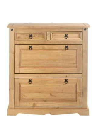 IDIMEX Schuhkipper Mit 2 Schubladen, Mexico Möbel TEQUILA Braun 2 IDIMEX Schuhkipper Mit 2 Schubladen, Mexico Möbel TEQUILA Braun – Bild 2