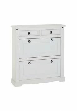 IDIMEX Schuhkipper Mit 2 Schubladen, Mexico Möbel TEQUILA Weiß