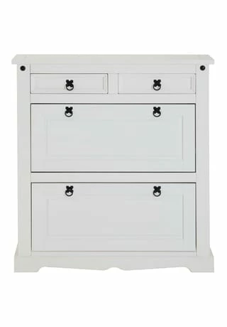 IDIMEX Schuhkipper Mit 2 Schubladen, Mexico Möbel TEQUILA Weiß 3 IDIMEX Schuhkipper Mit 2 Schubladen, Mexico Möbel TEQUILA Weiß – Bild 3